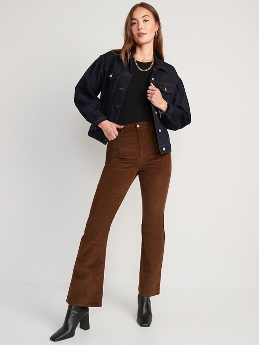 Old Navy Corduroy Higher High Rise Flare Secret Smooth Jeans Size 12 Like New